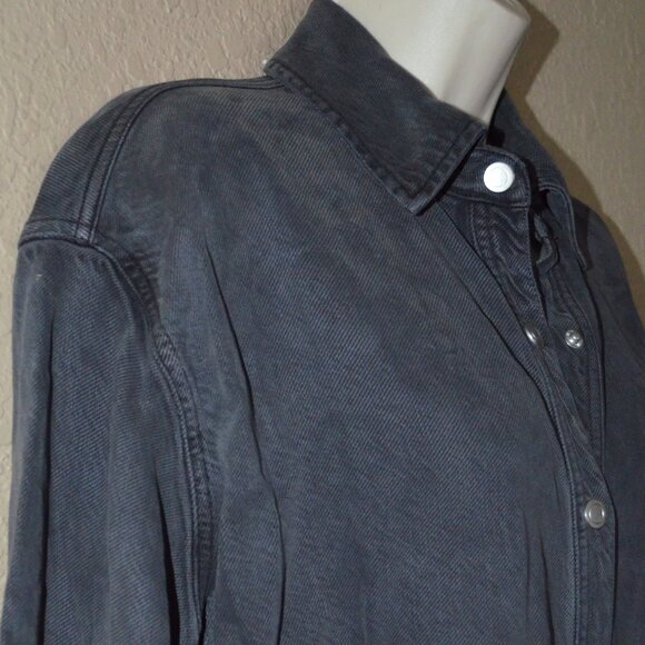 NWT $238  Xirena Almost Black Gia Denim Button Down Blouse Shirt - Picture 4 of 7